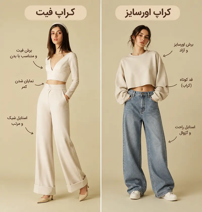 Fitted Crop Top vs Oversized Crop Top